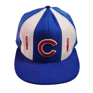 Chicago Cubs Mesh Trucker Hat Adjustable Baseball Cap Snapback Vintage USA‎